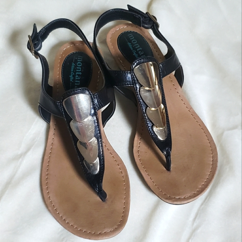 MONTANA leather t-strap padded thong artisan crafted sandals